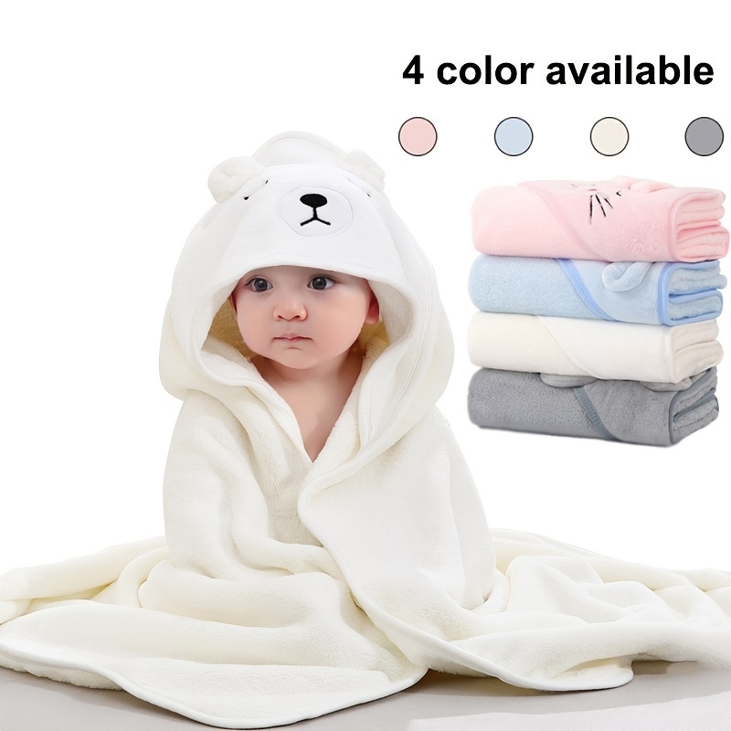 Hooded Bath Towel - 아기용 후드 목욕 타올, 만화 코랄