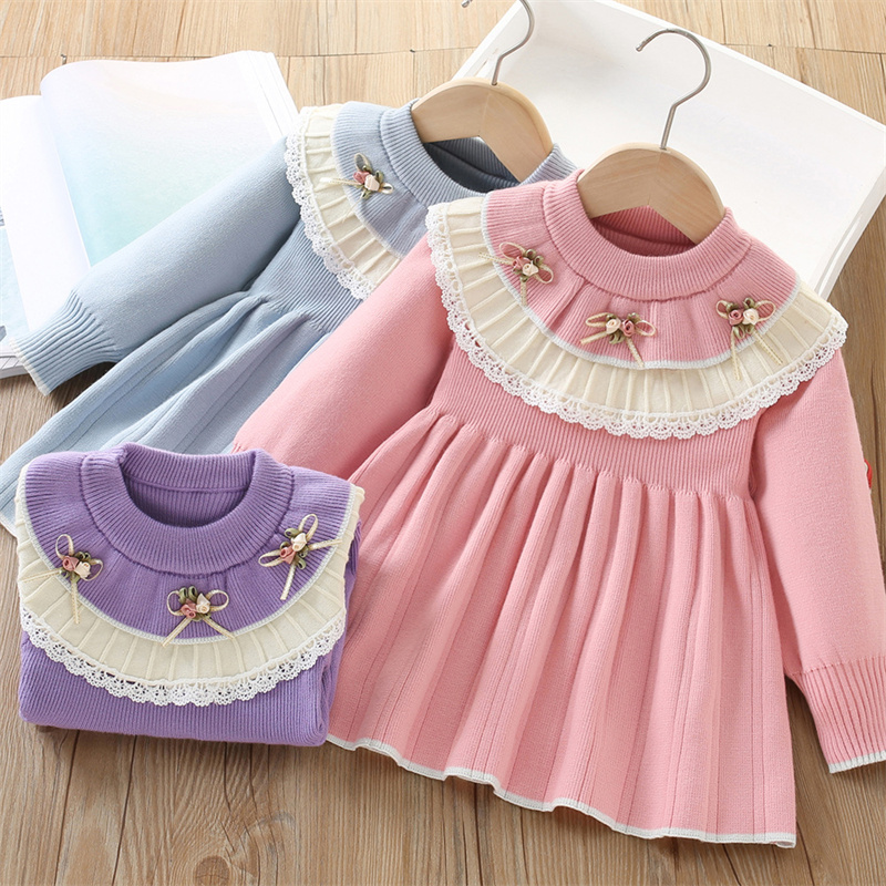 Baby Clothing Jumper - 아기 소녀 니트 드레스 어린이 가을