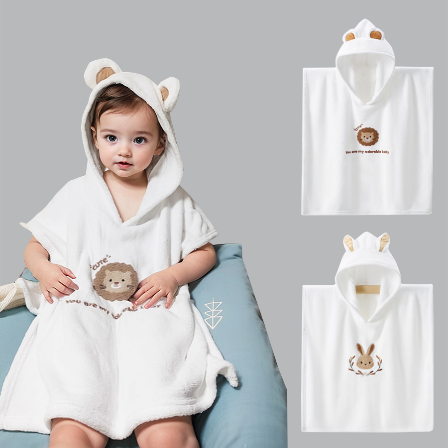 Hooded Bath Towel - 아기 후드 목욕 가운 어린이 목욕
