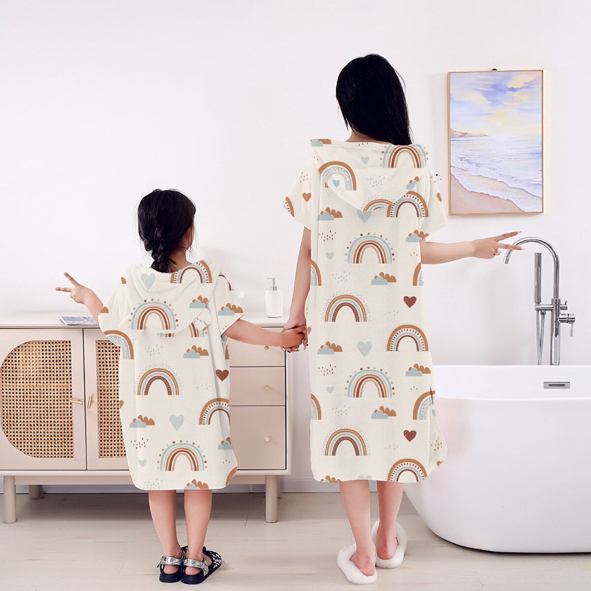 Hooded Bath Towel - 엘린펀트 속건 마이크로파이버 성인 아동 유아
