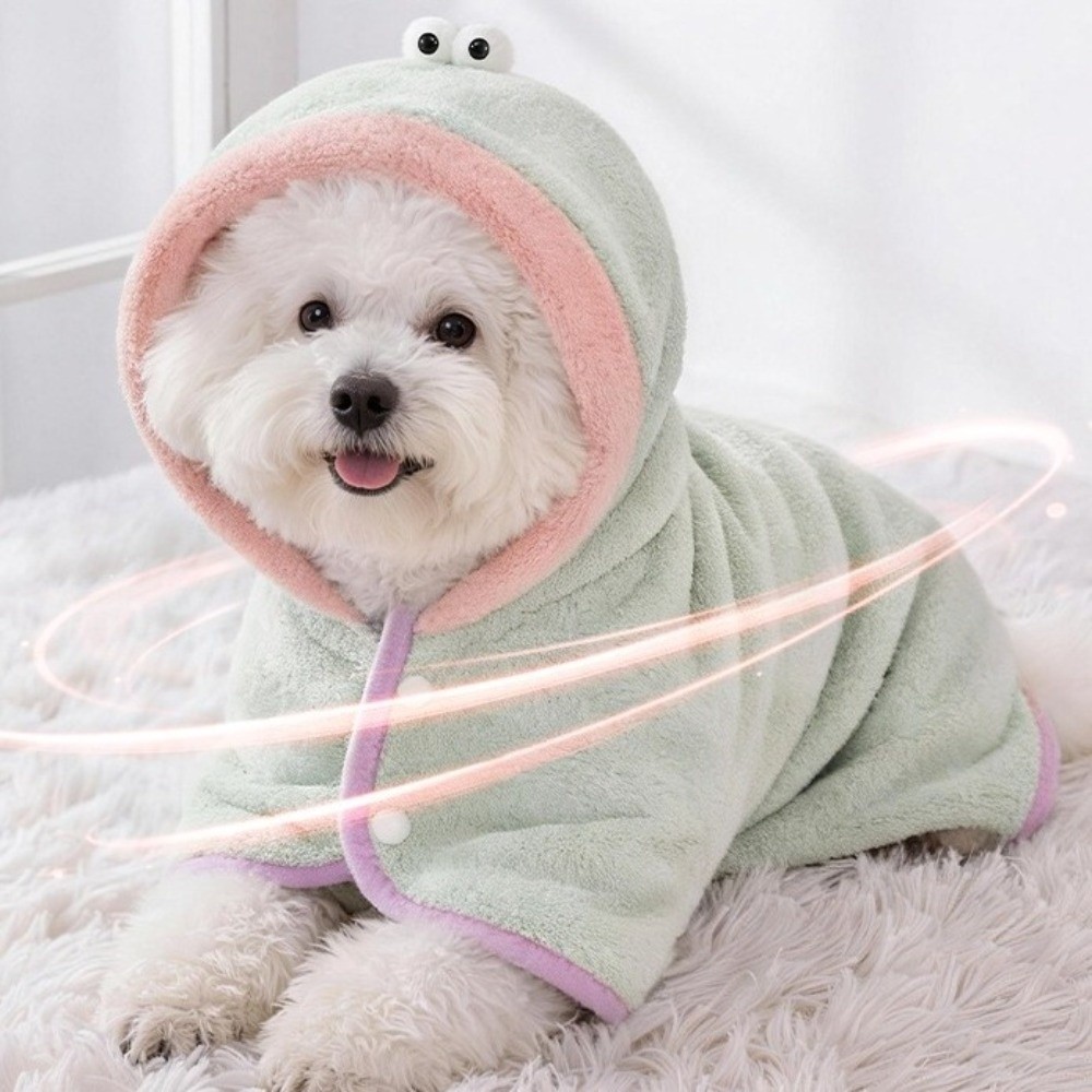 Hooded Bath Towel - 초흡수성 강아지 후드 목욕 가운 따뜻한