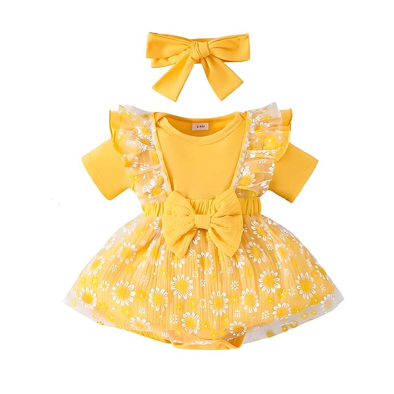 Baby Yellow Clothing Women - 0-18개월 아기 여아 의류 3피스 의상