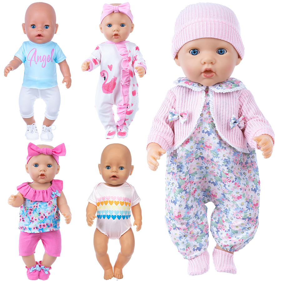 Baby Clothing For Girls - 18 인치 다시 태어난 인형을위한 인형