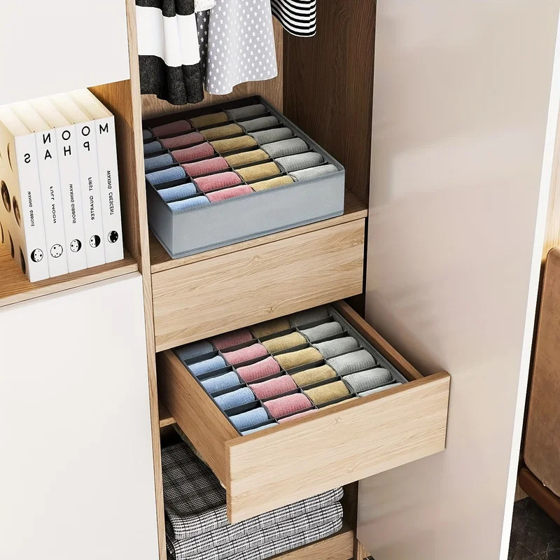 1개의 24칸 패브릭 수납함 - 양말, 넥타이, 속옷을 - Baby Clothing Storage 리뷰 및 가격