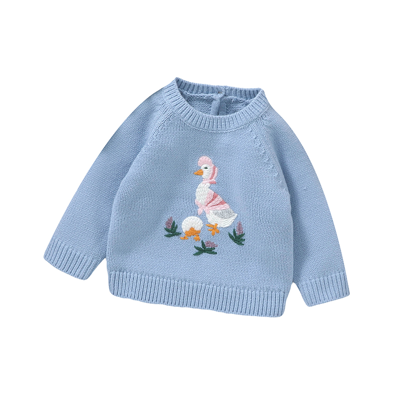 가을 아기 스웨터 귀여운 수 놓은 오리 유아 풀오버 탑 - Baby Clothing Jumper 리뷰 및 가격