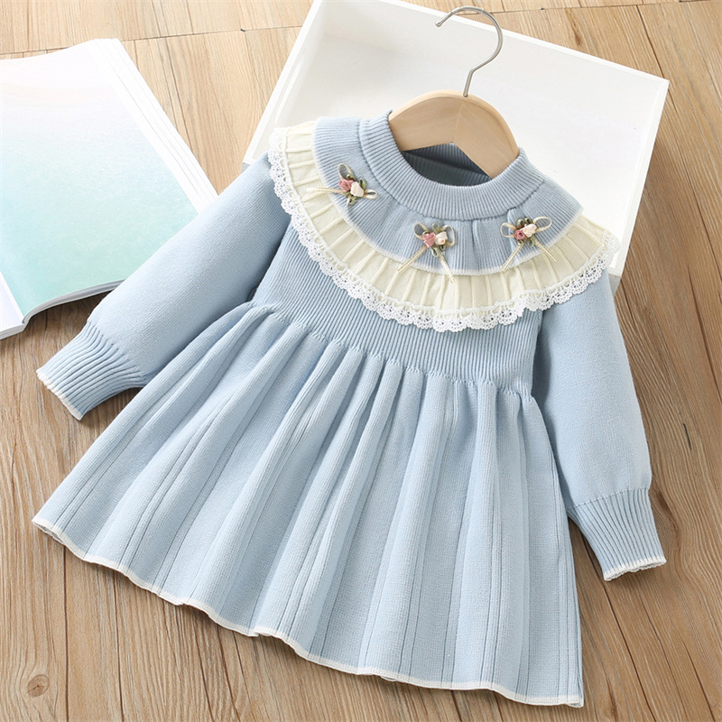아기 소녀 니트 드레스 어린이 가을 꽃 스웨터 가운 어 - Baby Clothing Jumper 리뷰 및 가격