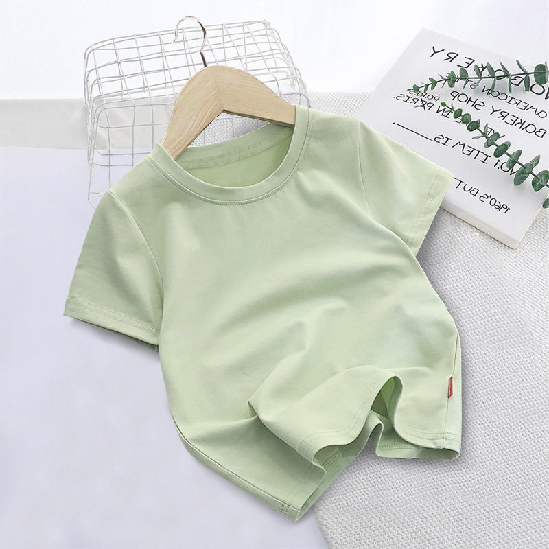 한국 아동복 단색 반팔 부드러운 남아 여아 라운드넥 반 - Baby Clothing Logo 리뷰 및 가격