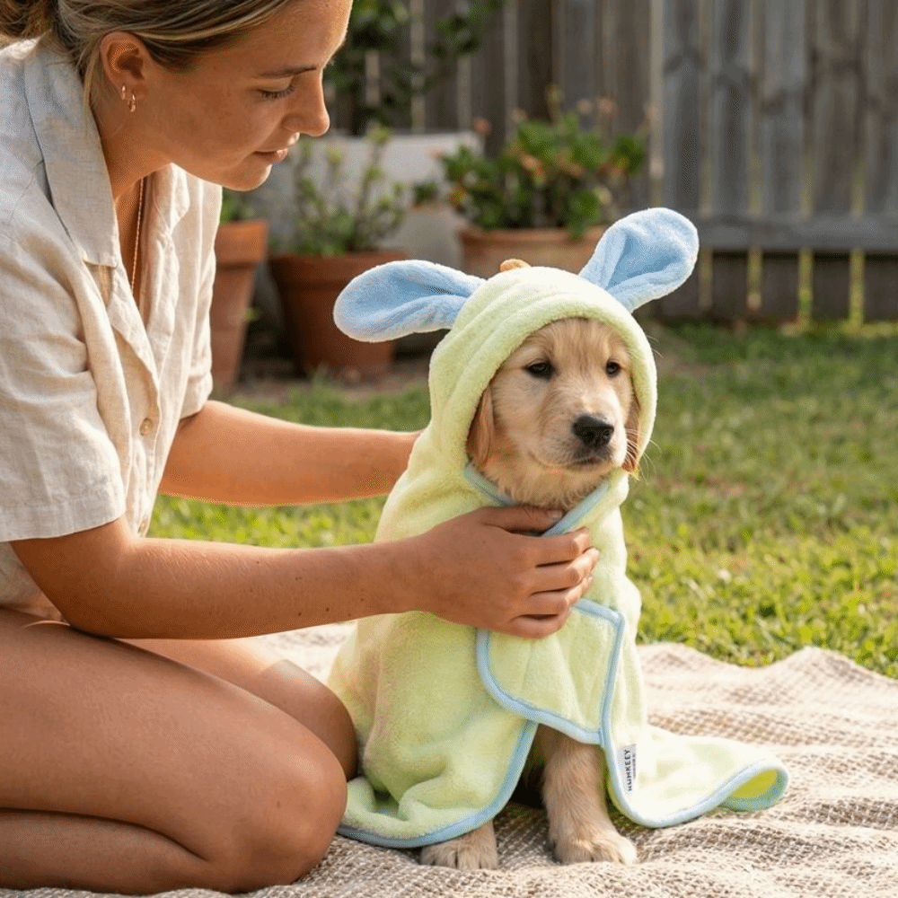 초흡수성 강아지 후드 목욕 가운 코랄 플리스 조절 가능 - Hooded Bath Towel 리뷰 및 가격