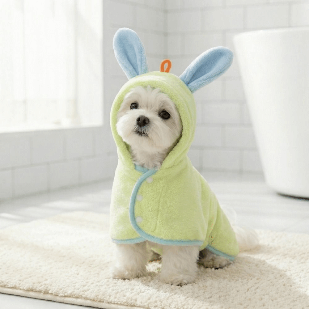 초흡수성 강아지 후드 목욕 가운 코랄 플리스 조절 가능 - Hooded Bath Towel 리뷰 및 가격