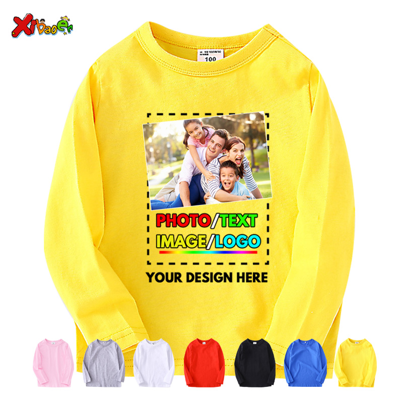 맞춤형 긴팔 셔츠 어린이 개인 사진 셔츠 아동 티셔츠  - Baby Clothing Logo 리뷰 및 가격