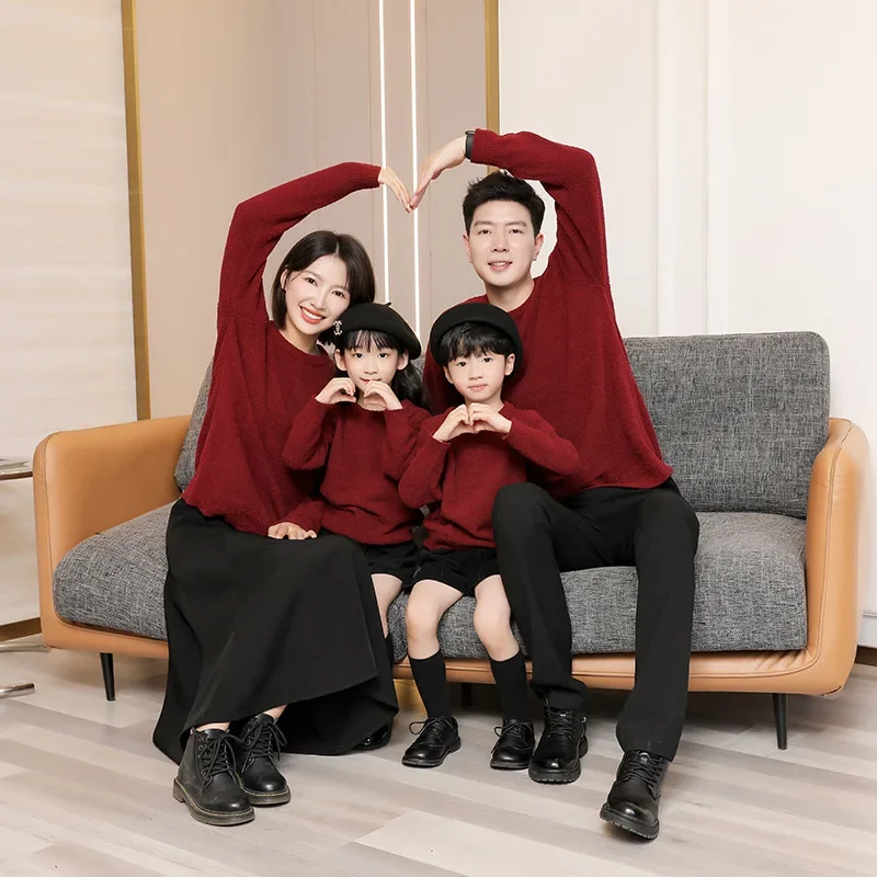 부모와 자녀 니트 점퍼 가족 스웨터 탑 아버지 어머니와 - Baby Clothing Jumper 리뷰 및 가격