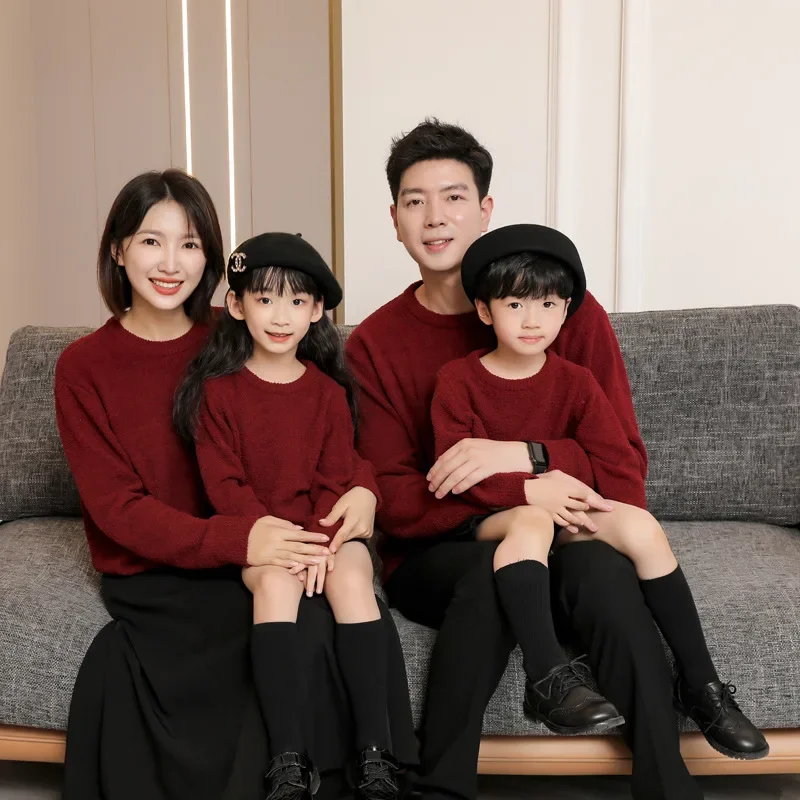 부모와 자녀 니트 점퍼 가족 스웨터 탑 아버지 어머니와 - Baby Clothing Jumper 리뷰 및 가격