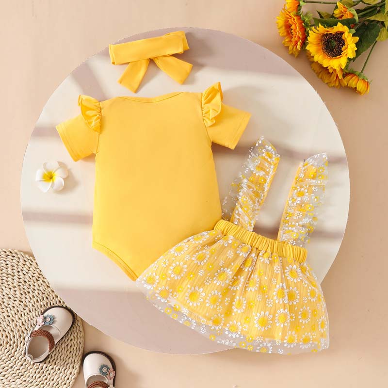 0-18개월 아기 여아 의류 3피스 의상 여름 짧은 소 - Baby Yellow Clothing Women 리뷰 및 가격