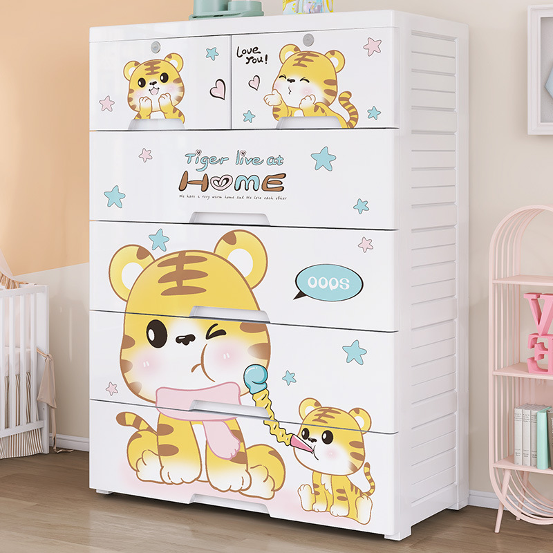 두꺼운 플라스틱 5단 서랍 수납장 아기 옷장 유아용 정 - Baby Clothing Storage 리뷰 및 가격