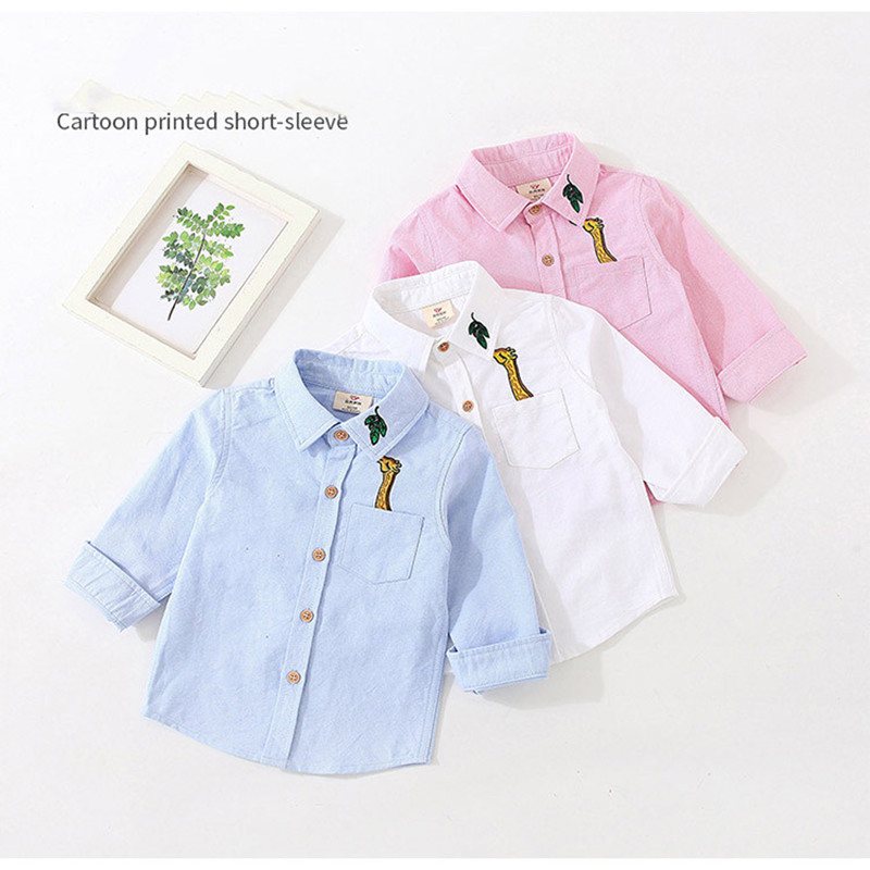 용수철 턴다운 칼라 긴 소매 자수 동물 코튼 셔츠, 가 - Baby Clothing Embroidery 리뷰 및 가격