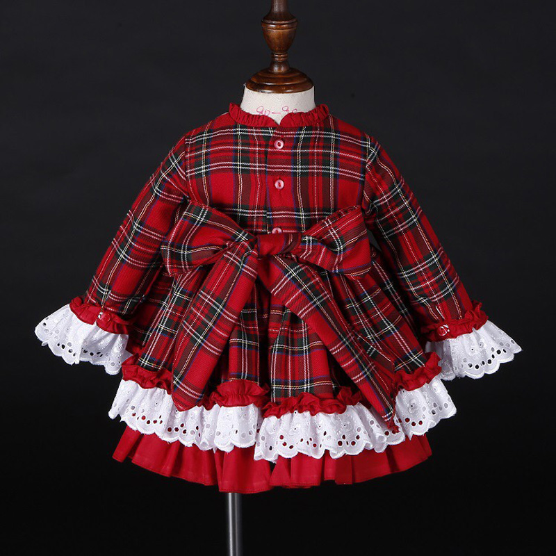 아기 소녀 가을 겨울 크리스마스 붉은 격자 무늬 빈티지 - Baby Clothing For Girls 리뷰 및 가격