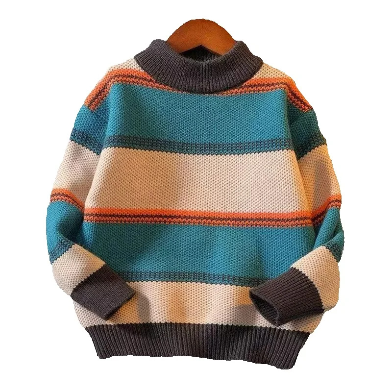 소년 니트 스웨터 새로운 겨울 어린이 줄무늬 점퍼 어린 - Baby Clothing Jumper 리뷰 및 가격