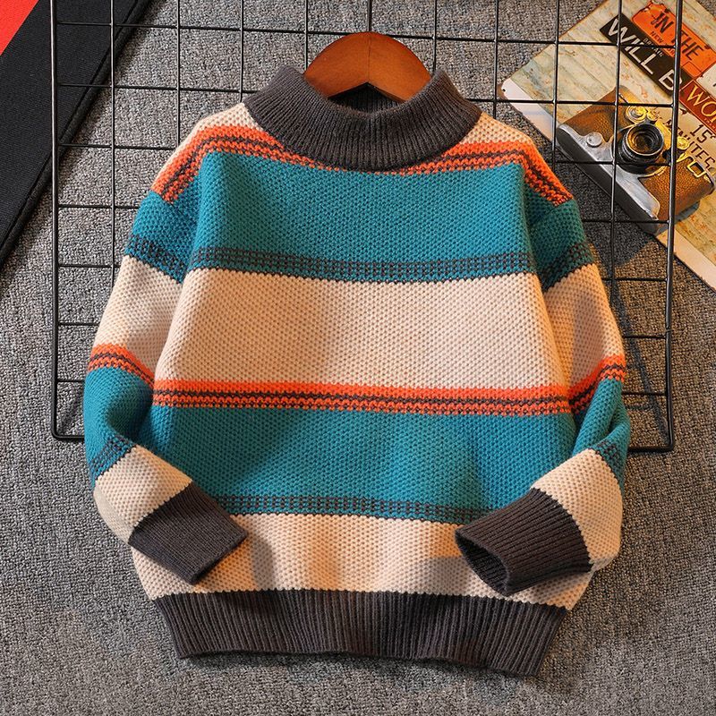 소년 니트 스웨터 새로운 겨울 어린이 줄무늬 점퍼 어린 - Baby Clothing Jumper 리뷰 및 가격